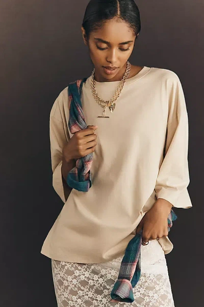 Maeve Slouchy Relaxed Knit Top In Neutral