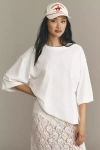 Maeve Slouchy Relaxed Knit Top In White