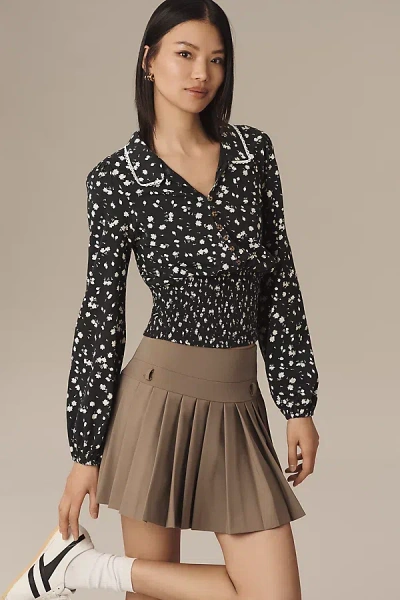 Maeve Smocked Buttondown Top In Multicolor