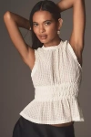Maeve Smocked Halter Top In White