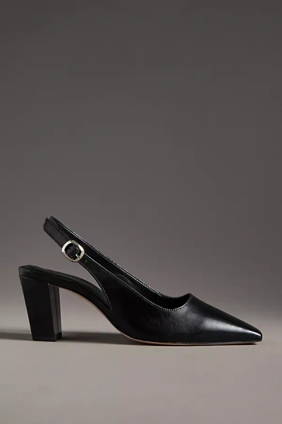 Maeve Snip-toe Slingback Block Heels In Black