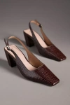 Maeve Snip-toe Slingback Block Heels In Brown