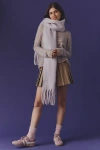 Maeve Solid Brushed Fringe Scarf In Purple