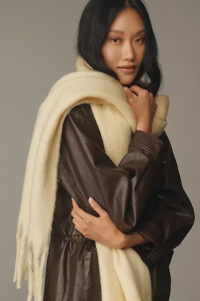 Maeve Solid Brushed Fringe Scarf In Neutral