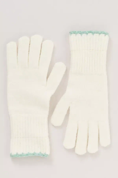 Maeve Solid Ribbed Knit Gloves In Black