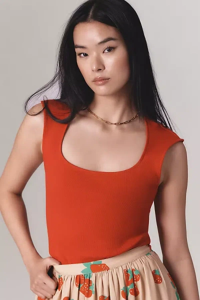 Maeve Square-neck Tank Top In Pink