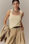 Maeve Square-neck Tank Top In Yellow