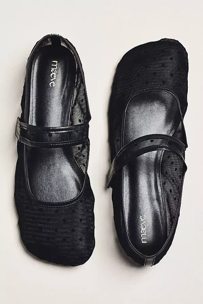 Maeve Square-toe Mary Jane Flats In Black