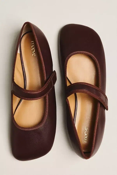 Maeve Square-toe Mary Jane Flats In Brown