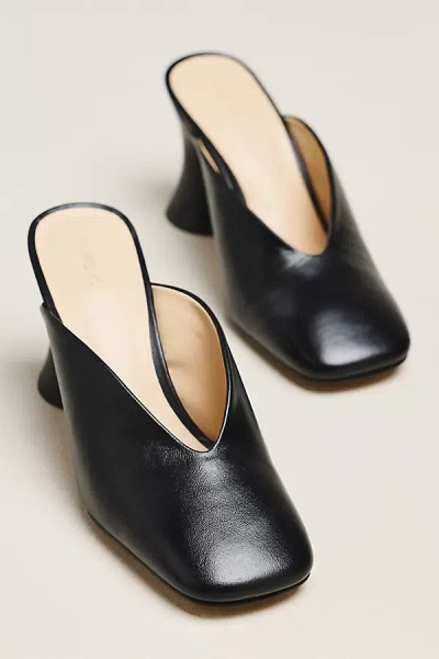 Maeve Square Toe Mules In Black