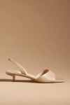 Maeve Square-toe Slingback Kitten Heels In Beige