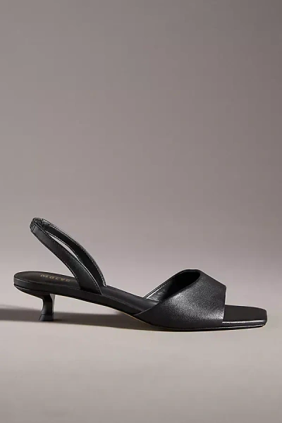 Maeve Square-toe Slingback Kitten Heels In Black