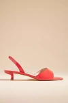 Maeve Square-toe Slingback Kitten Heels In Red