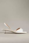 Maeve Square-toe Slingback Kitten Heels In White