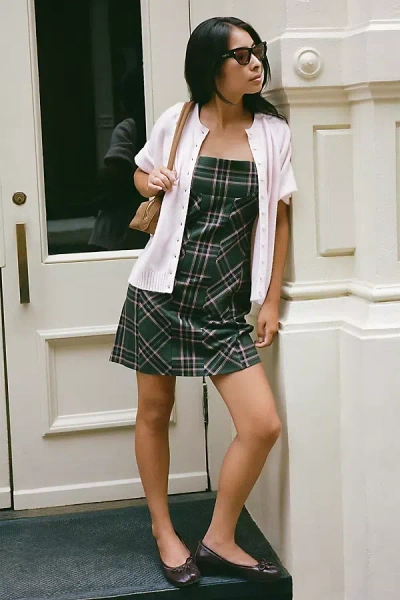 Maeve Square-neck Mini Dress In Green
