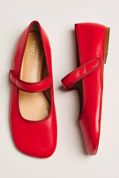 Maeve Square-toe Mary Jane Flats In Red