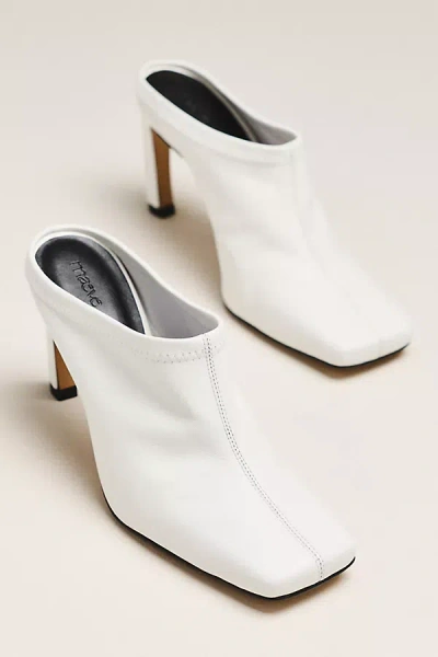 Maeve Square-toe Mule Heels In White
