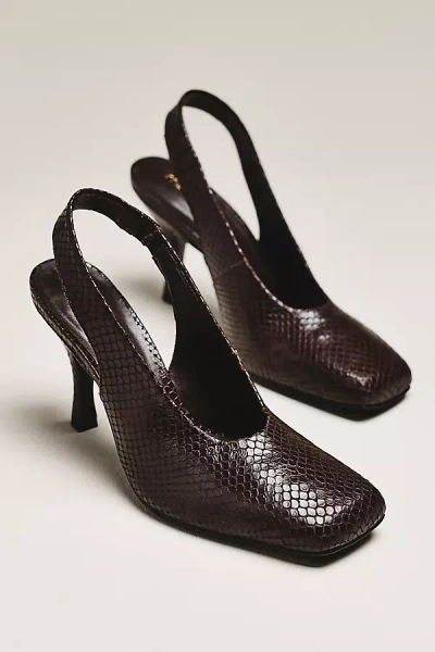 Maeve Square-toe Slingback Pumps In Brown