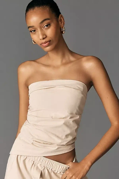 Maeve Strapless Ruched Top In Neutral