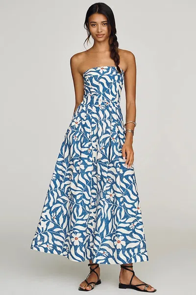 Maeve Strapless Waisted Maxi Dress In Multi