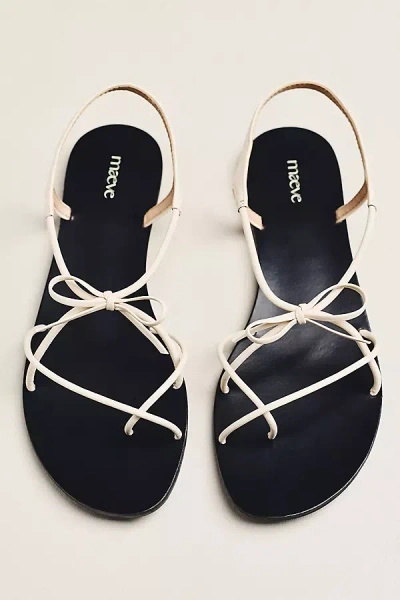 Maeve Strappy Bow Sandals In White