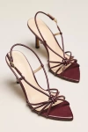 Maeve Strappy Pointed-toe Heels In Burgundy