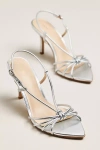 Maeve Strappy Pointed-toe Heels In Silver