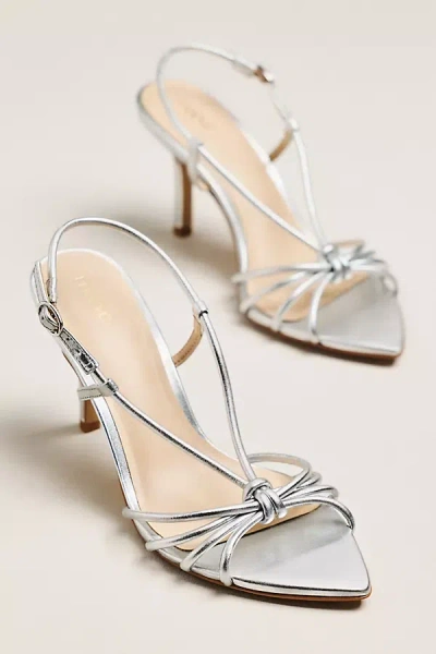 Maeve Strappy Pointed-toe Heels In Silver