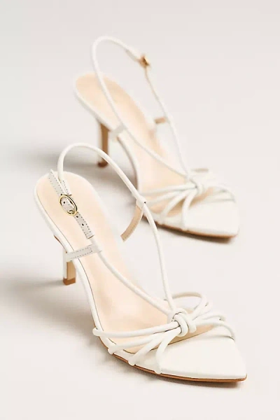 Maeve Strappy Pointed-toe Heels In White
