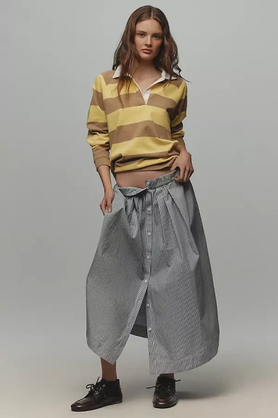 Maeve Striped Poplin Button-front Skirt In Multi