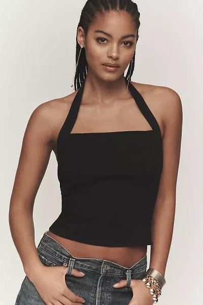 Maeve Structured Halter Top In Black