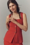Maeve Structured Longline Vest Top In Red