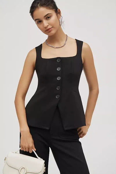 Maeve Structured Longline Vest Top In Black