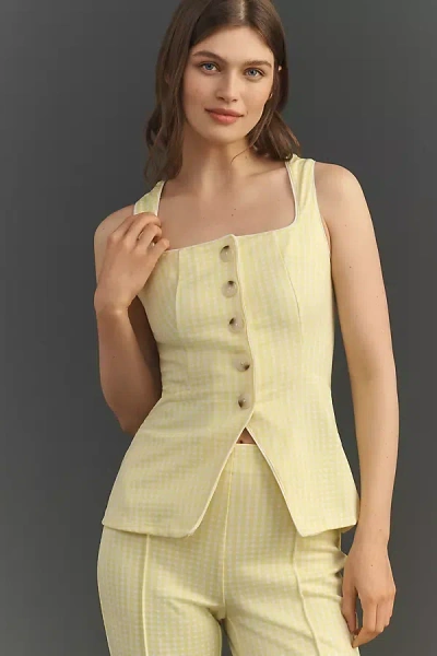 Maeve Structured Longline Vest Top In Yellow