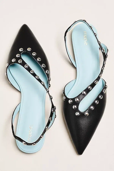 Maeve Studded Cutout Slingback Flats In Black