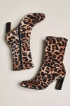 Maeve Studded Stretch Ankle Boots In Animal Print