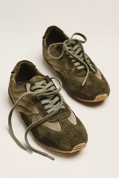 Maeve Suede Colorblock Sneakers In Green