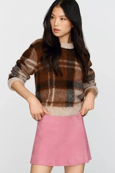 Maeve Suede Skort In Animal Print