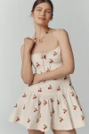 Maeve Sweetheart Drop-waist Mini Dress In White