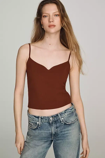 Maeve Sweetheart Tank Top In Burgundy