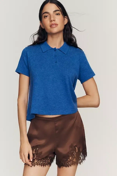 Maeve Swing Polo Top In Blue