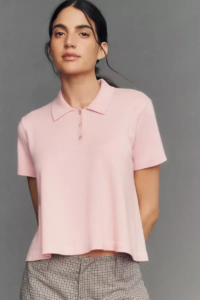 Maeve Swing Polo Top In Pink
