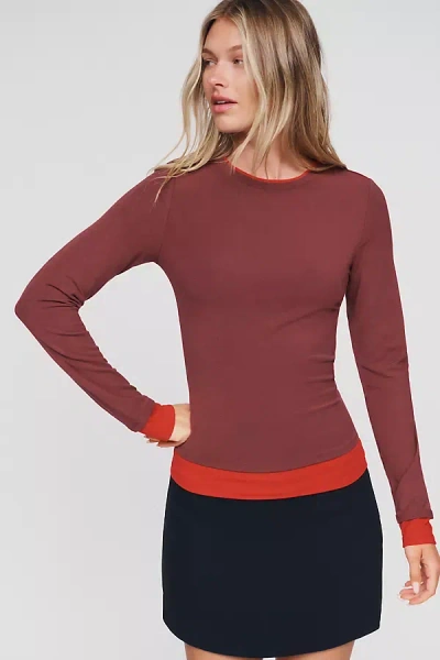 Maeve Sybil Double Layered Top In Brown