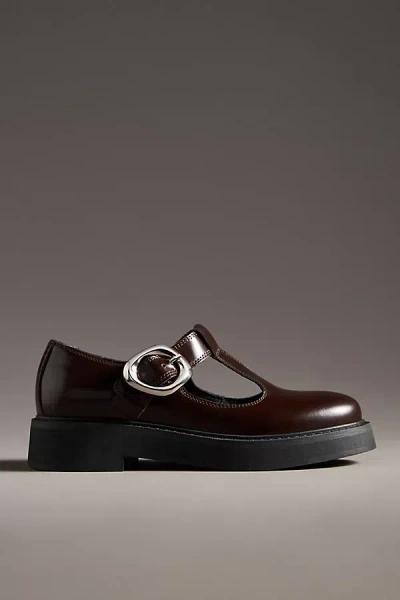 Maeve T-strap Mary Jane Loafers In Brown