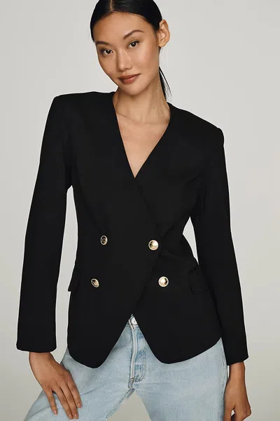 Maeve Tailored Blazer Jacket In Black