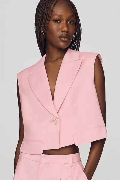 Maeve Tailored Crop Top In Pink