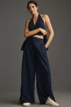 Maeve Tailored Linen Blend Embellished Trousers Pants