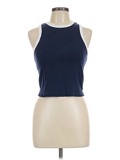 Pre-owned Maeve Tank Top Blue Halter Neckline Tops