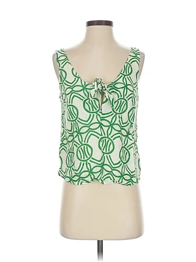 Pre-owned Maeve Tank Top Green Halter Neckline Tops