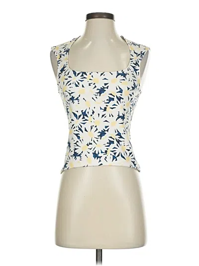 Pre-owned Maeve Tank Top Ivory Halter Neckline Tops In White